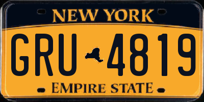 NY license plate GRU4819