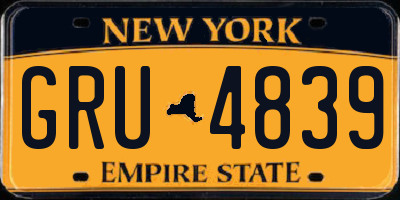 NY license plate GRU4839
