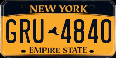 NY license plate GRU4840