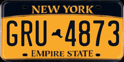 NY license plate GRU4873