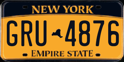 NY license plate GRU4876