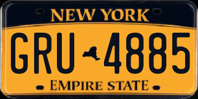 NY license plate GRU4885