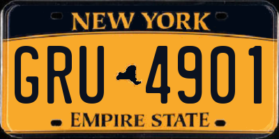 NY license plate GRU4901
