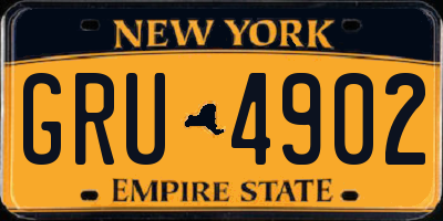 NY license plate GRU4902