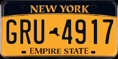 NY license plate GRU4917