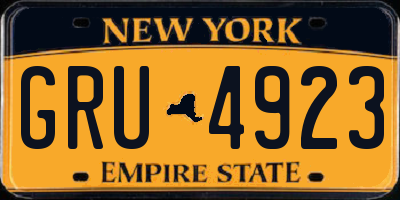 NY license plate GRU4923