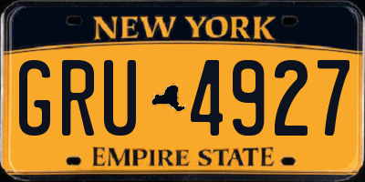 NY license plate GRU4927