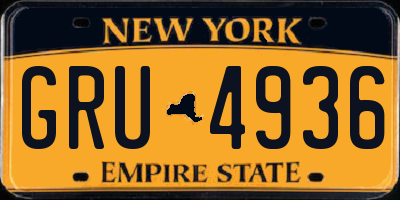 NY license plate GRU4936