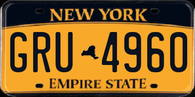 NY license plate GRU4960