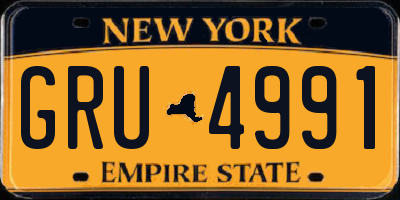 NY license plate GRU4991