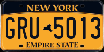 NY license plate GRU5013