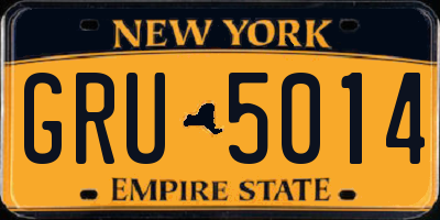 NY license plate GRU5014