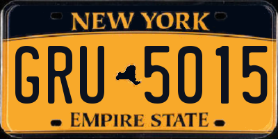 NY license plate GRU5015
