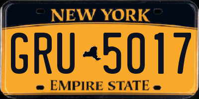 NY license plate GRU5017