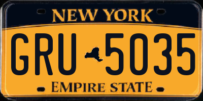 NY license plate GRU5035