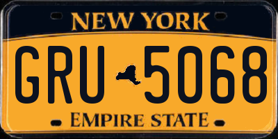 NY license plate GRU5068