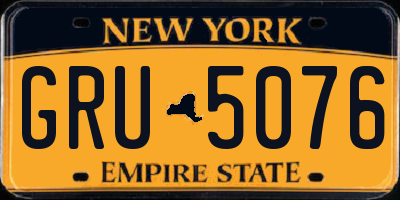 NY license plate GRU5076