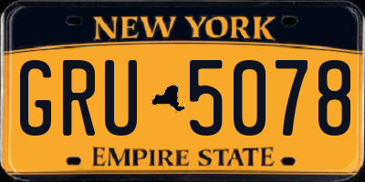 NY license plate GRU5078