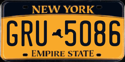 NY license plate GRU5086