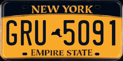 NY license plate GRU5091