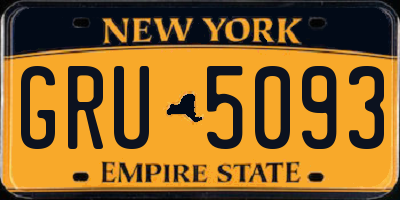 NY license plate GRU5093