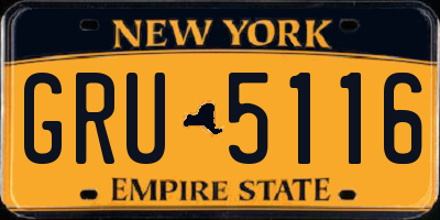 NY license plate GRU5116