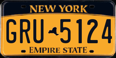 NY license plate GRU5124