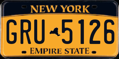 NY license plate GRU5126