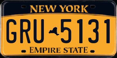 NY license plate GRU5131