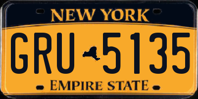 NY license plate GRU5135