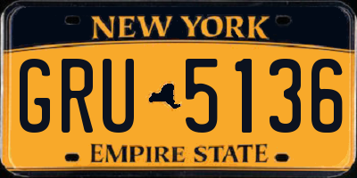 NY license plate GRU5136