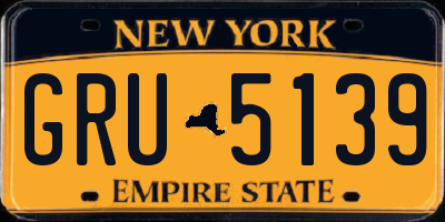 NY license plate GRU5139