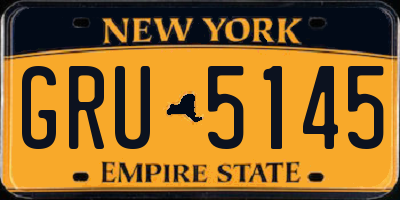 NY license plate GRU5145