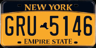 NY license plate GRU5146