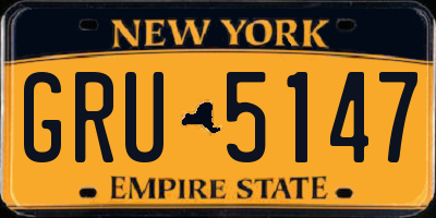 NY license plate GRU5147
