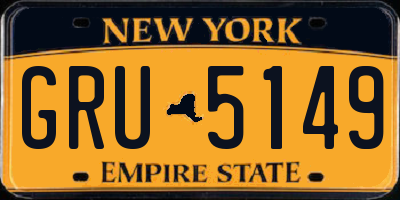 NY license plate GRU5149