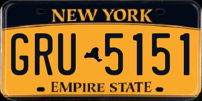 NY license plate GRU5151