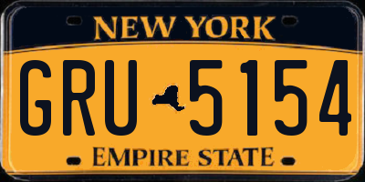NY license plate GRU5154