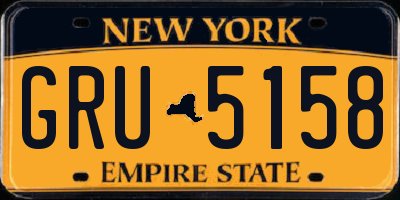 NY license plate GRU5158
