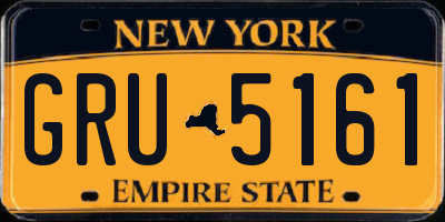 NY license plate GRU5161