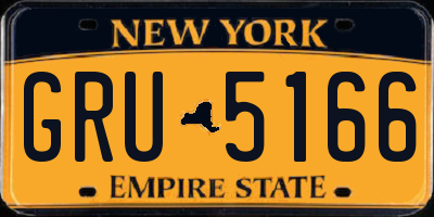 NY license plate GRU5166