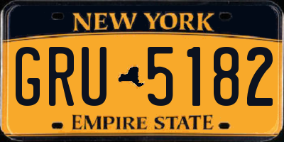 NY license plate GRU5182