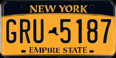NY license plate GRU5187