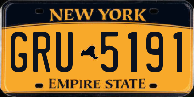 NY license plate GRU5191