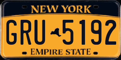 NY license plate GRU5192