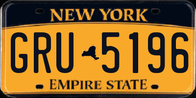 NY license plate GRU5196