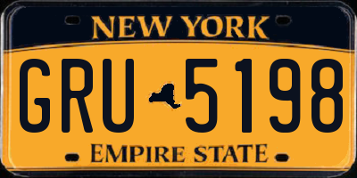 NY license plate GRU5198