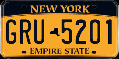 NY license plate GRU5201