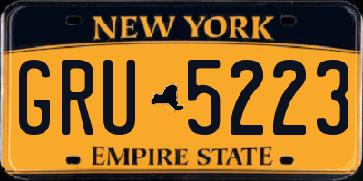 NY license plate GRU5223