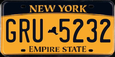 NY license plate GRU5232